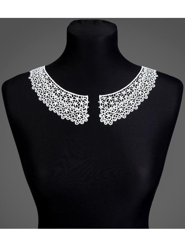 Воротник гипюровый, 21 × 6 см, цвет белый