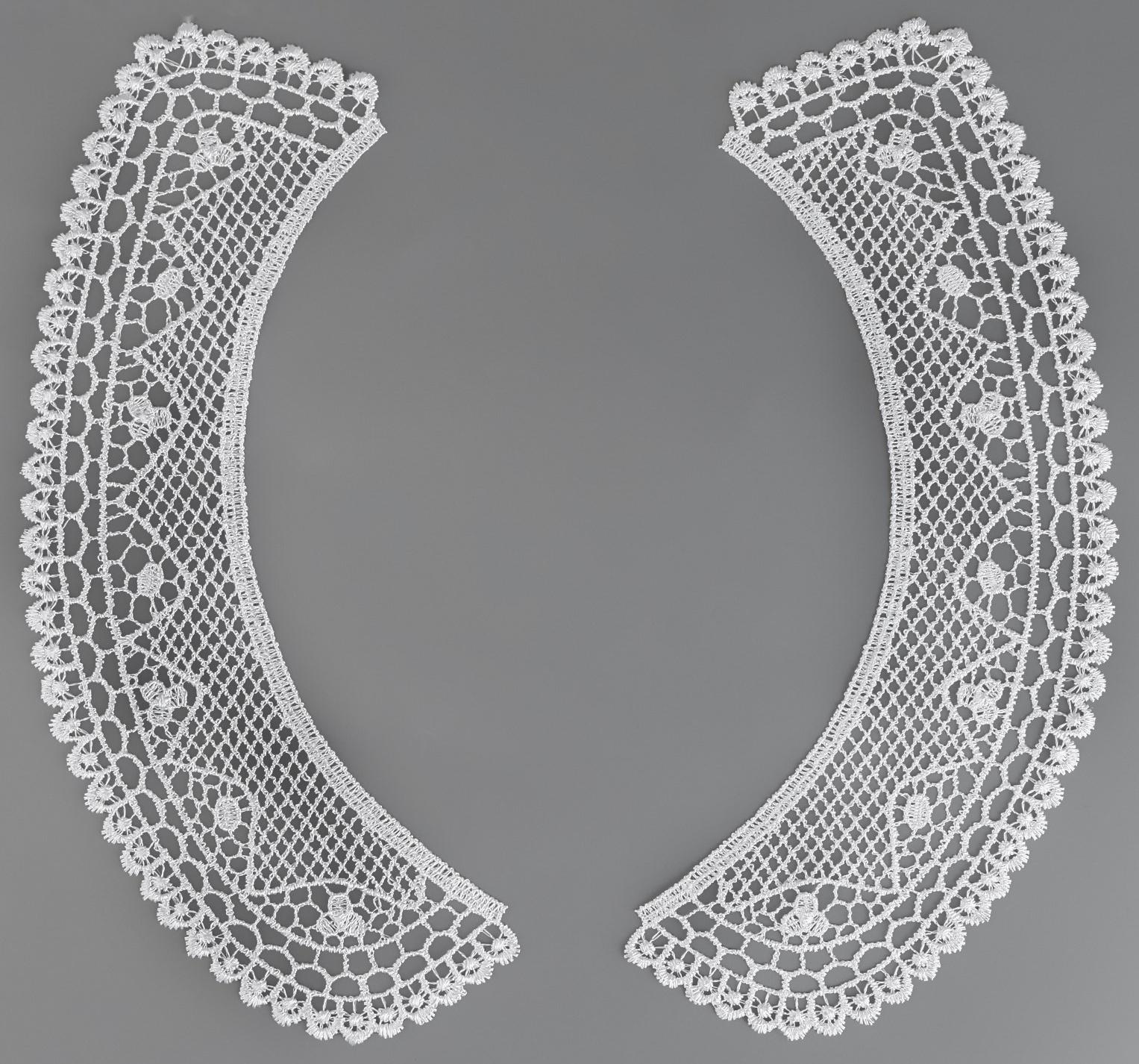 Воротник гипюровый, 21 × 6 см, цвет белый