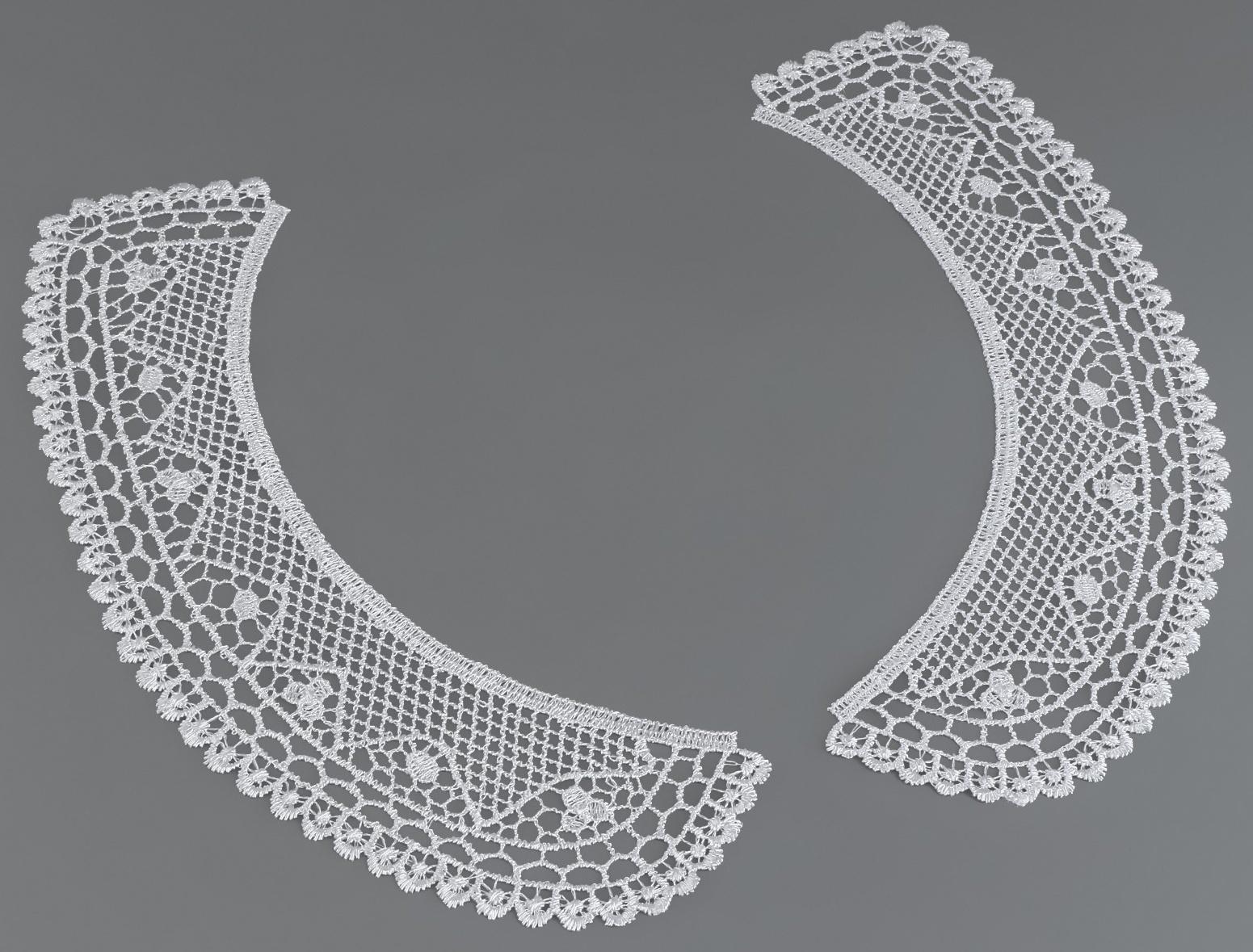 Воротник гипюровый, 21 × 6 см, цвет белый