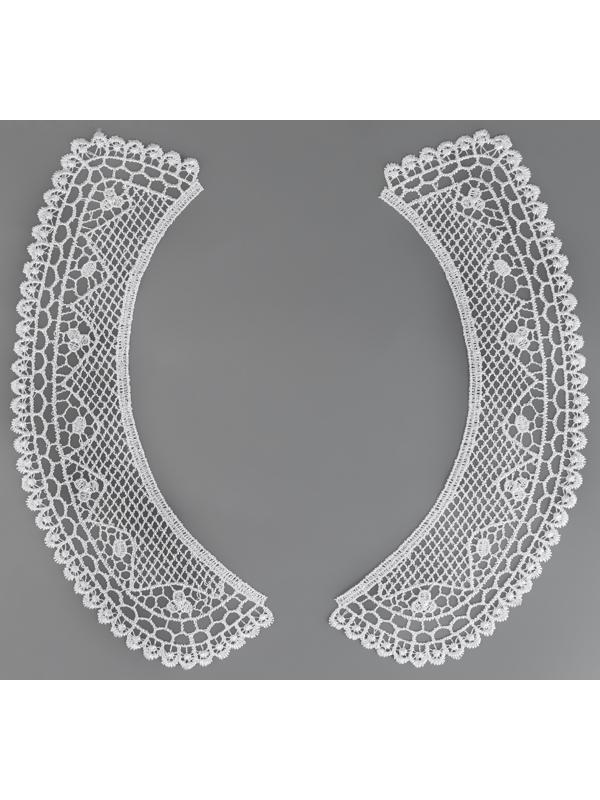 Воротник гипюровый, 21 × 6 см, цвет белый
