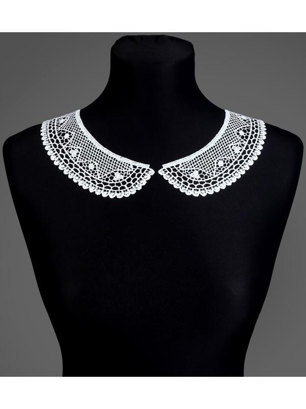Воротник гипюровый, 21 × 6 см, цвет белый