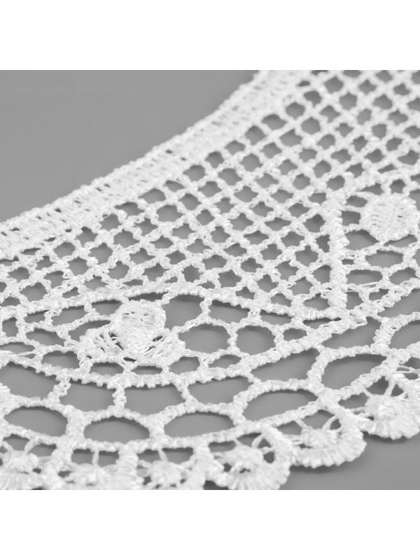 Воротник гипюровый, 21 × 6 см, цвет белый