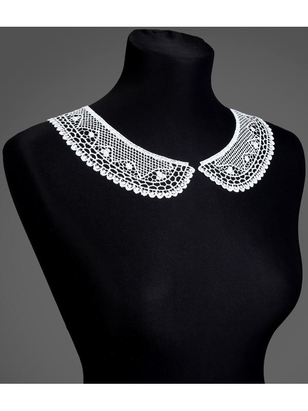 Воротник гипюровый, 21 × 6 см, цвет белый