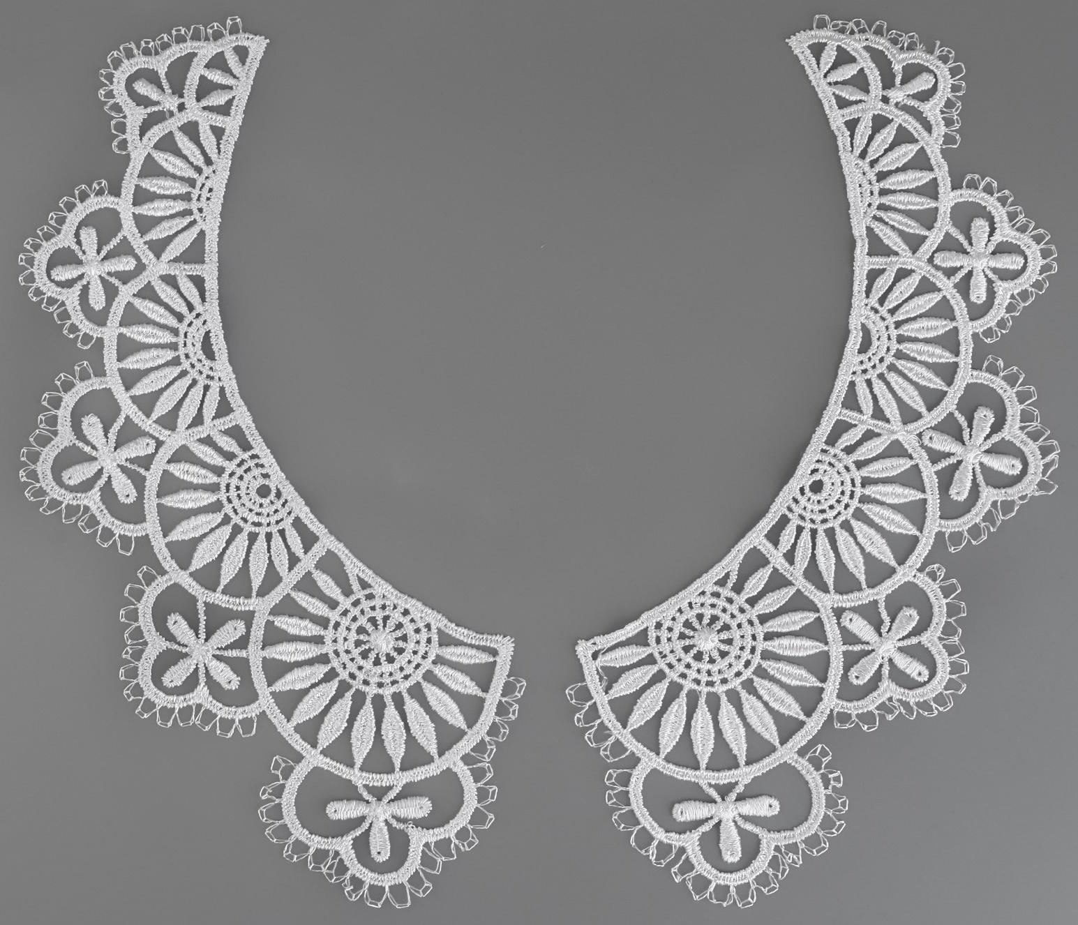 Воротник гипюровый, 23 см, цвет белый