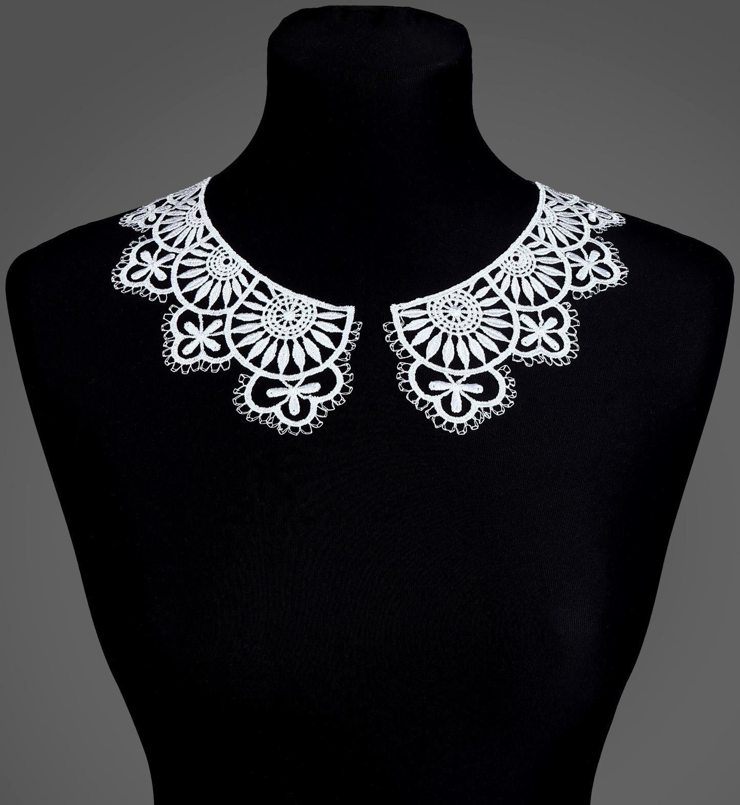 Воротник гипюровый, 23 см, цвет белый