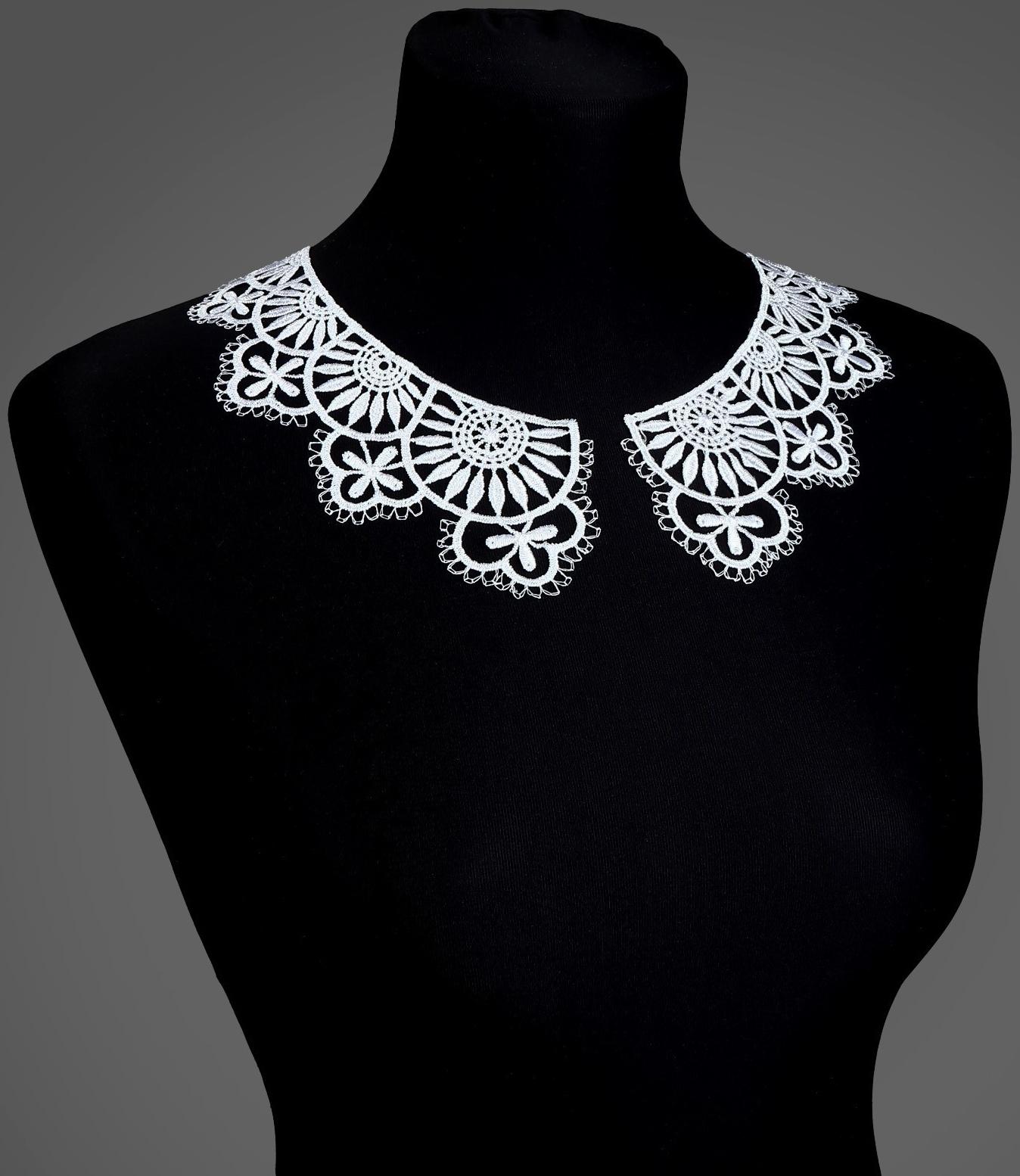 Воротник гипюровый, 23 см, цвет белый