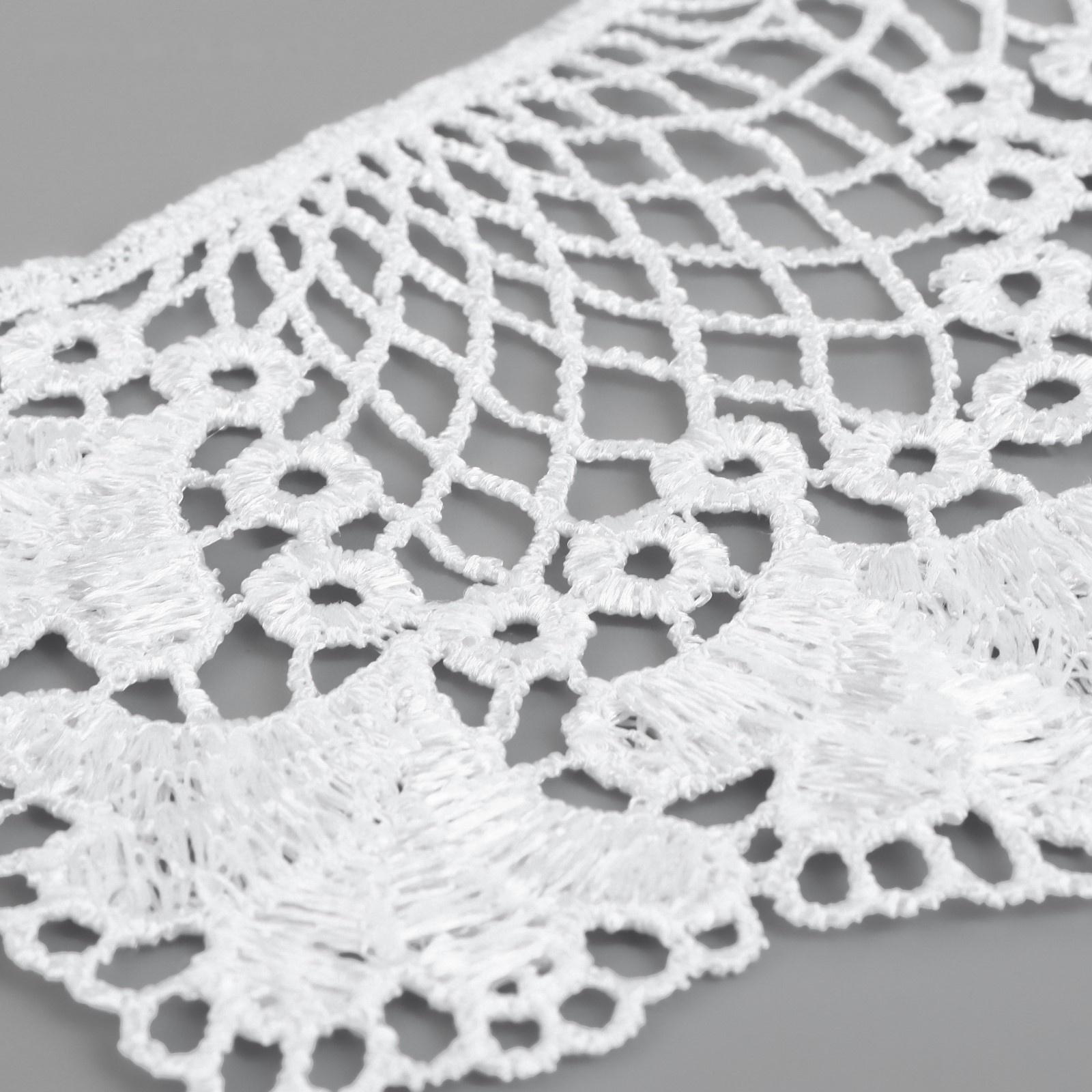 Воротник гипюровый, 21 × 6 см, цвет белый