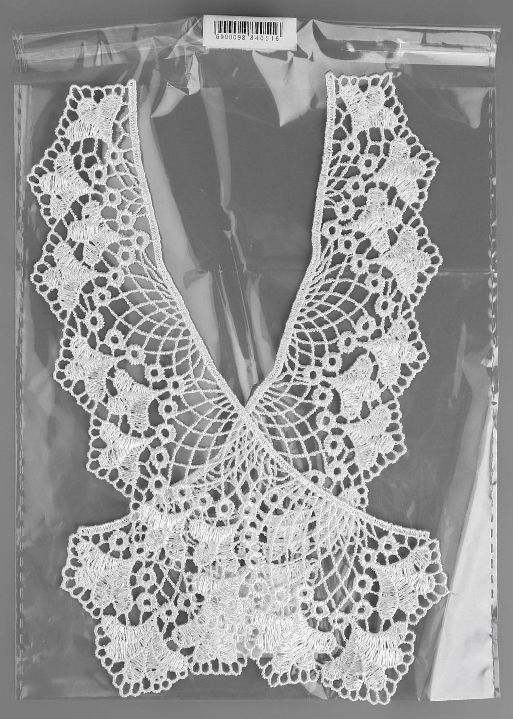 Воротник гипюровый, 21 × 6 см, цвет белый