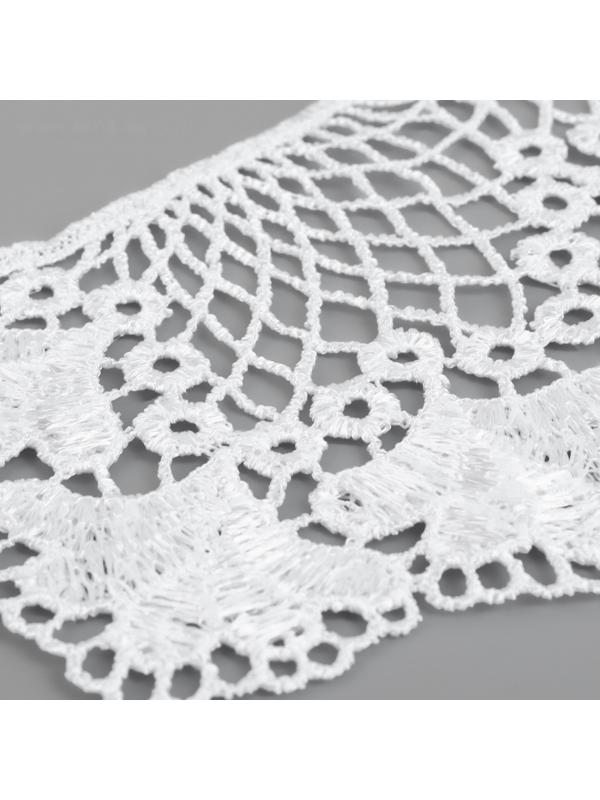 Воротник гипюровый, 21 × 6 см, цвет белый