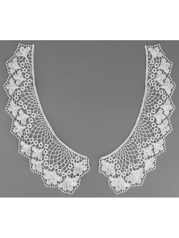 Воротник гипюровый, 21 × 6 см, цвет белый