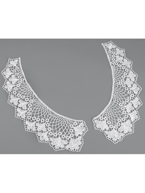 Воротник гипюровый, 21 × 6 см, цвет белый