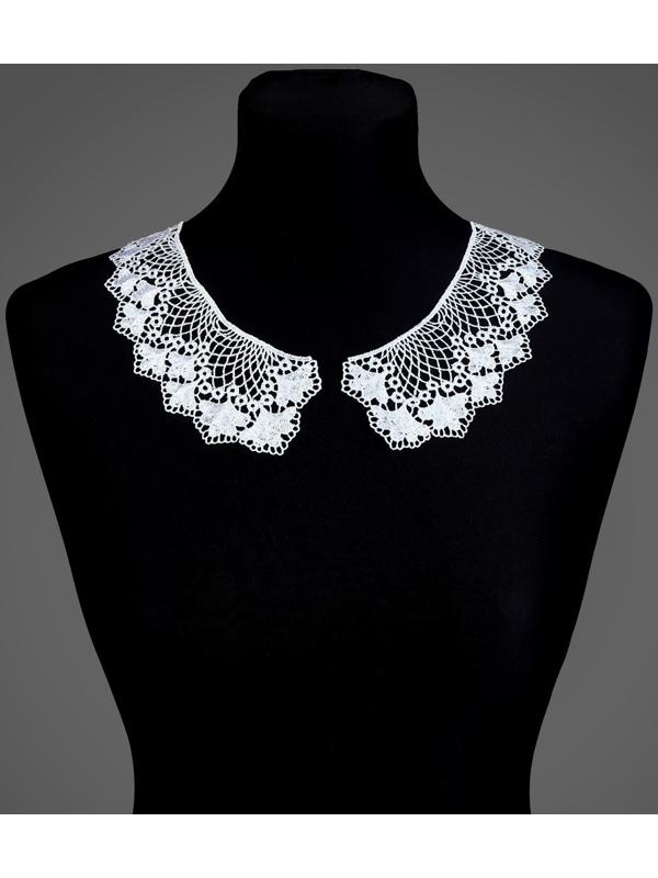 Воротник гипюровый, 21 × 6 см, цвет белый