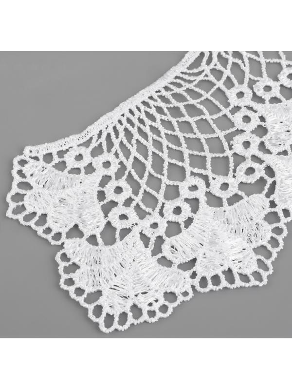 Воротник гипюровый, 21 × 6 см, цвет белый