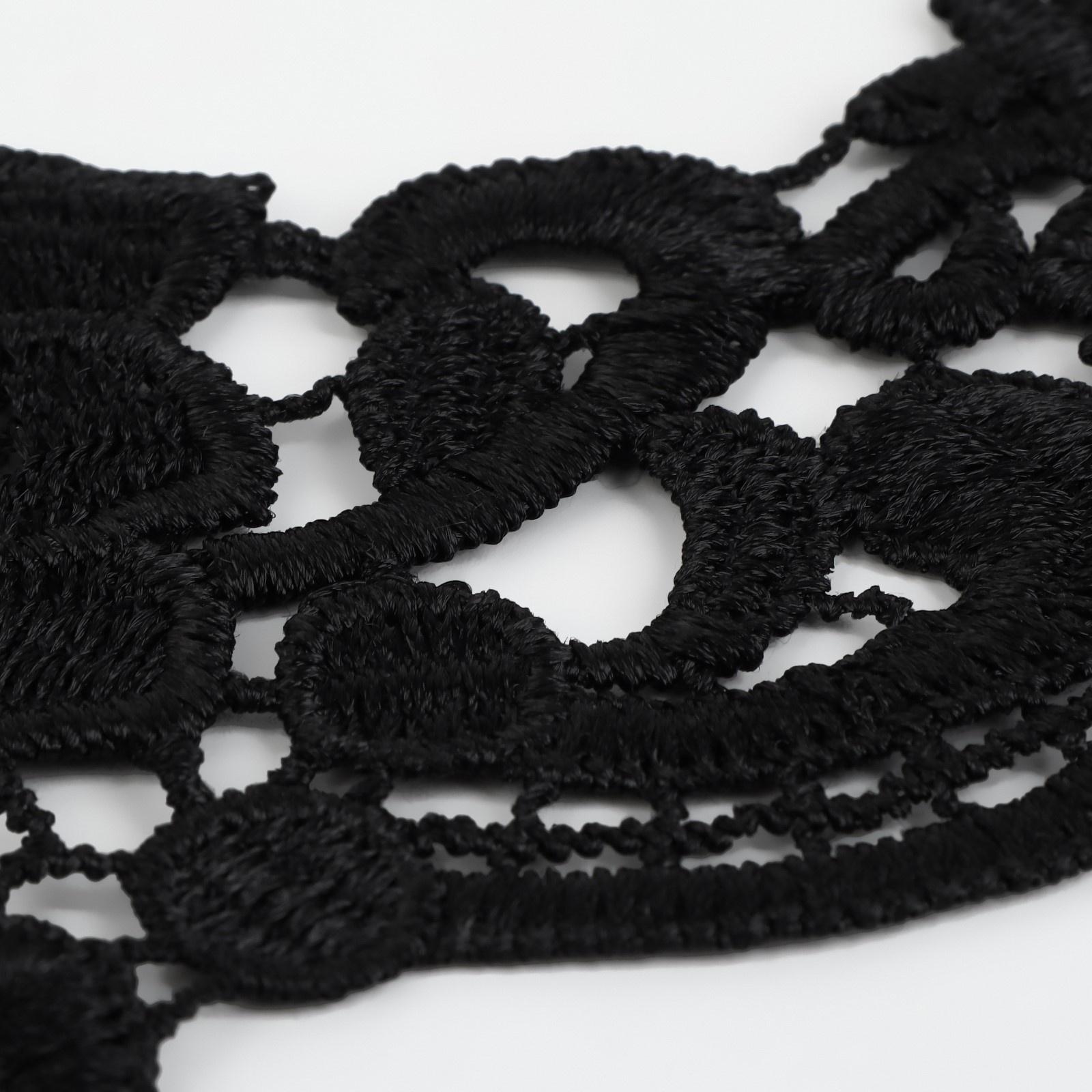 Воротник кружевной, 23 × 28 см, цвет чёрный