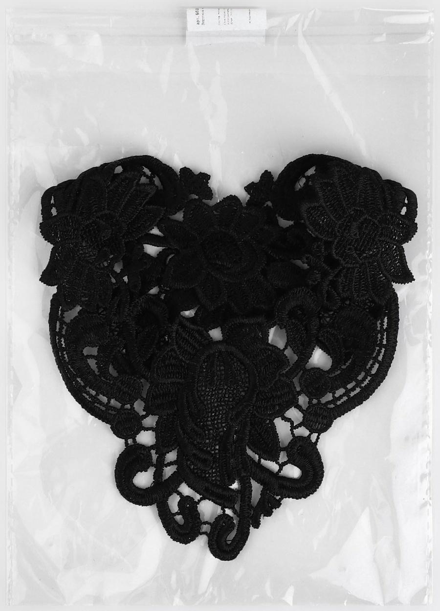 Воротник кружевной, 23 × 28 см, цвет чёрный
