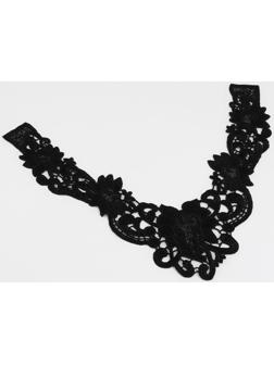 Воротник кружевной, 23 × 28 см, цвет чёрный