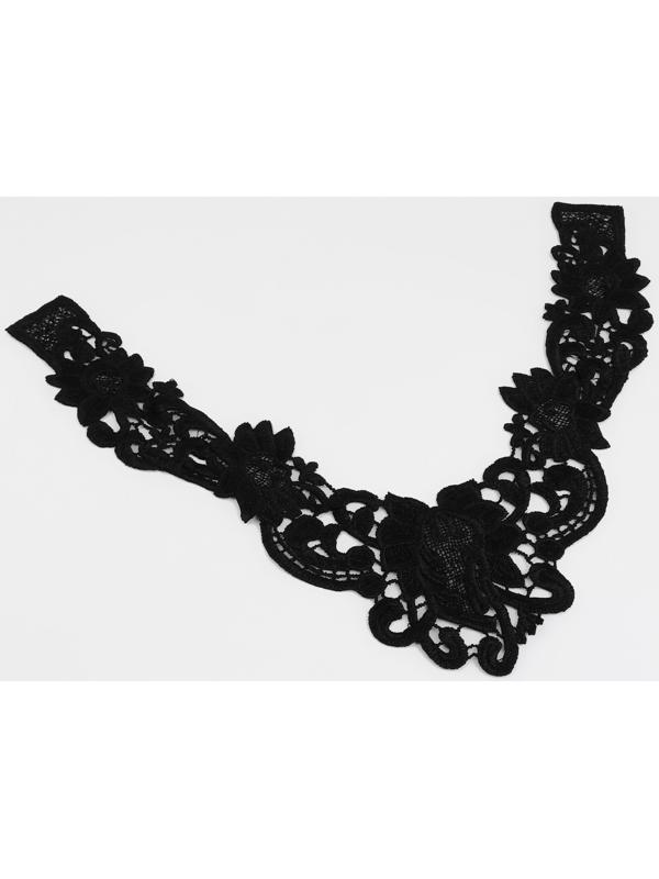 Воротник кружевной, 23 × 28 см, цвет чёрный