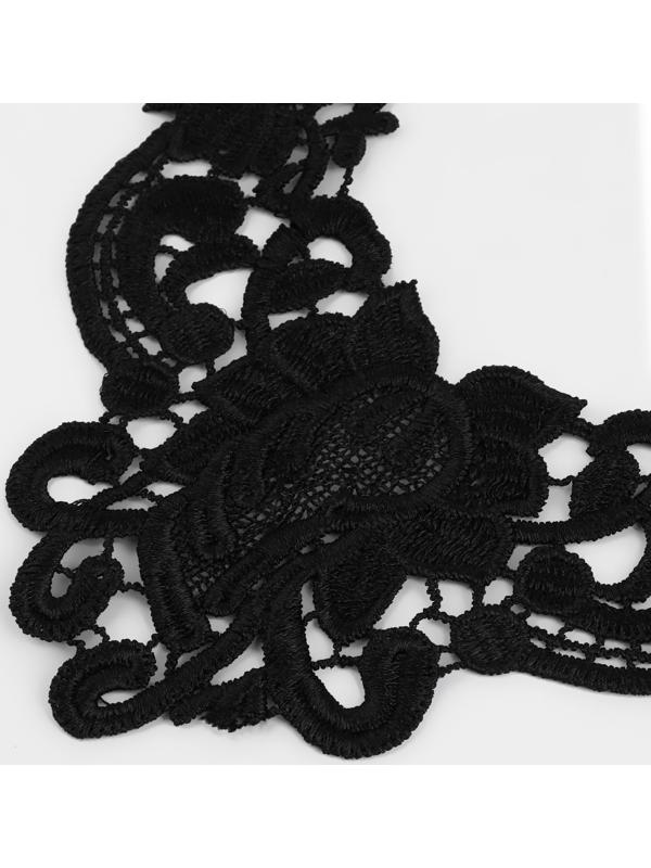 Воротник кружевной, 23 × 28 см, цвет чёрный