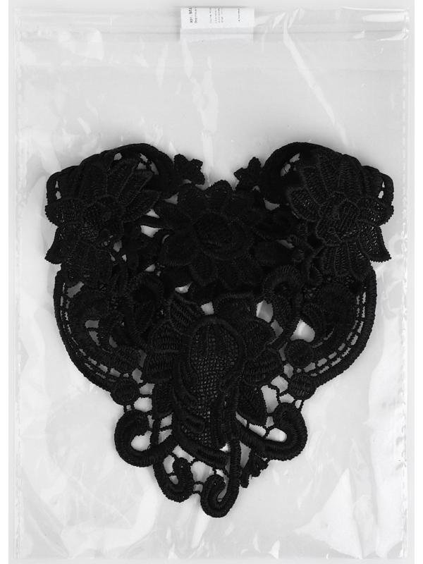 Воротник кружевной, 23 × 28 см, цвет чёрный