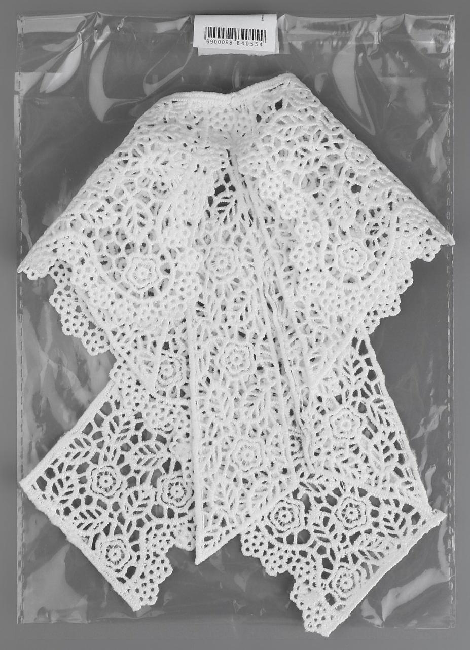Воротник кружевной, 36 × 32 см, цвет белый