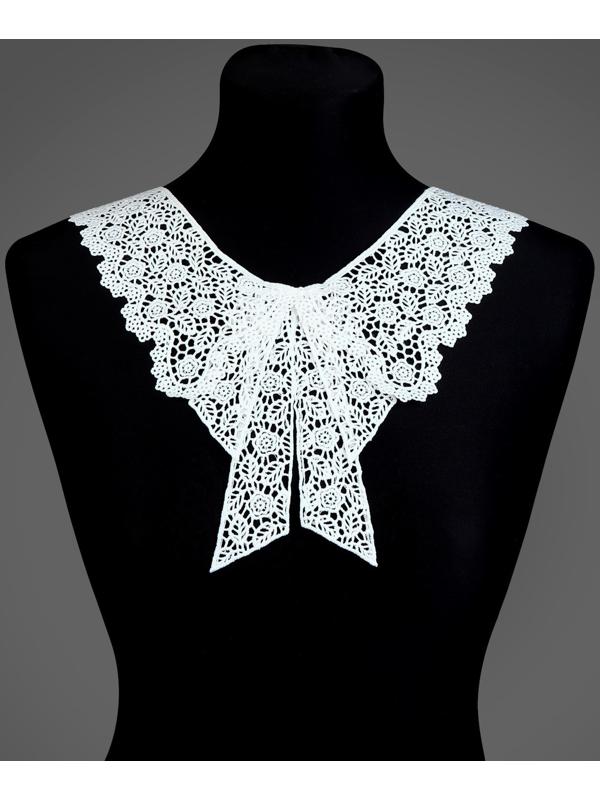 Воротник кружевной, 36 × 32 см, цвет белый