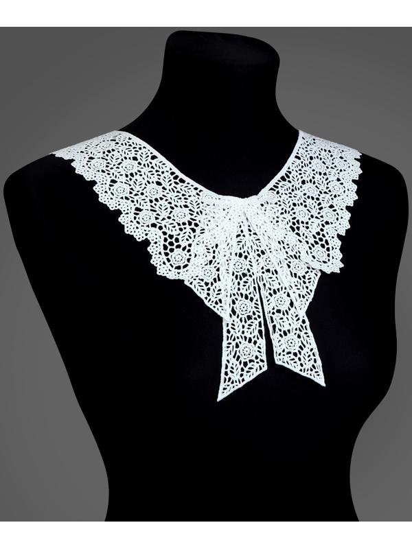 Воротник кружевной, 36 × 32 см, цвет белый