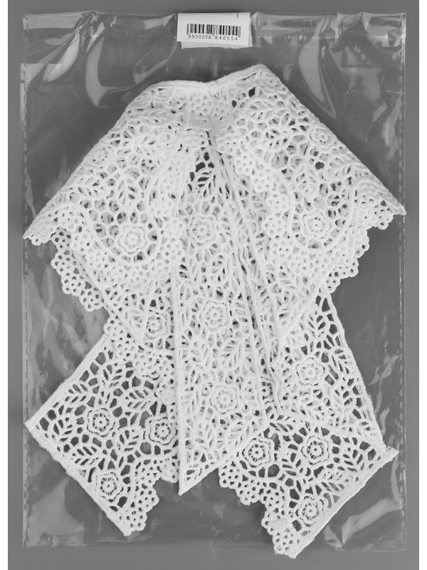 Воротник кружевной, 36 × 32 см, цвет белый