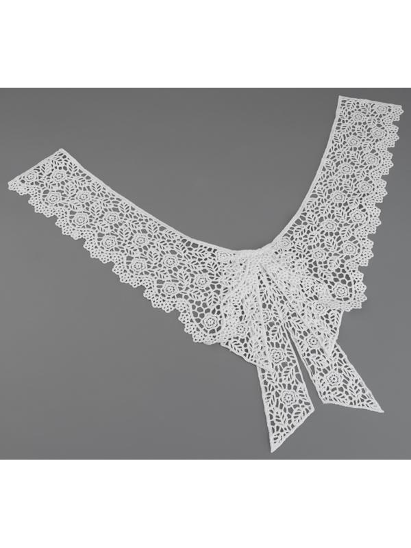 Воротник кружевной, 36 × 32 см, цвет белый