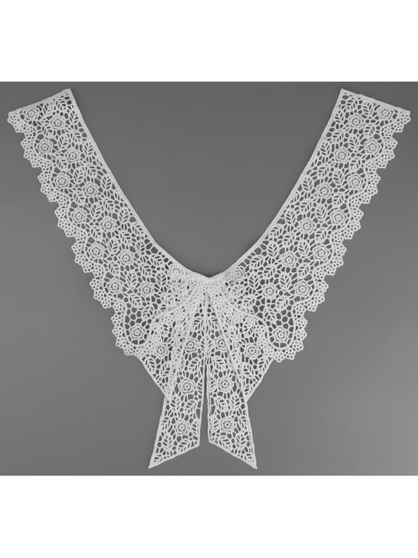Воротник кружевной, 36 × 32 см, цвет белый