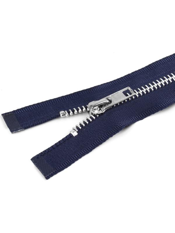 Молния металлическая, №5, разъёмная, замок автомат, 80 см, цвет тёмно-синий/никель