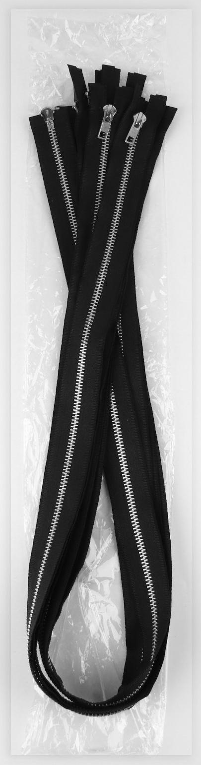 Молния металлическая, №5, 2 бегунка, разъёмная, замки автомат, 110 см, цвет чёрный/никель