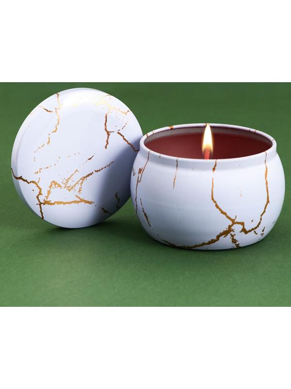 Новогодняя свеча в железной банке «Shine bright», аромат бабл гам, диам. 6 см