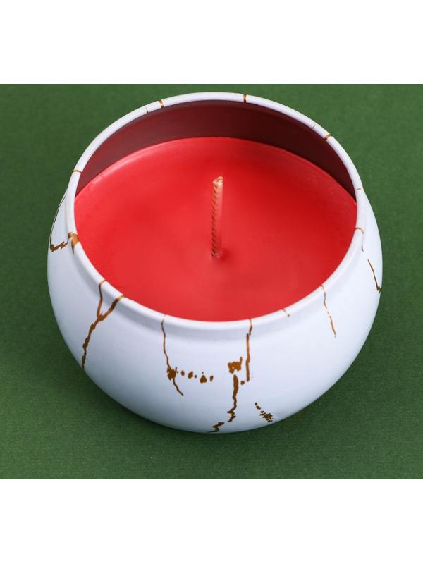 Новогодняя свеча в железной банке «Shine bright», аромат бабл гам, диам. 6 см