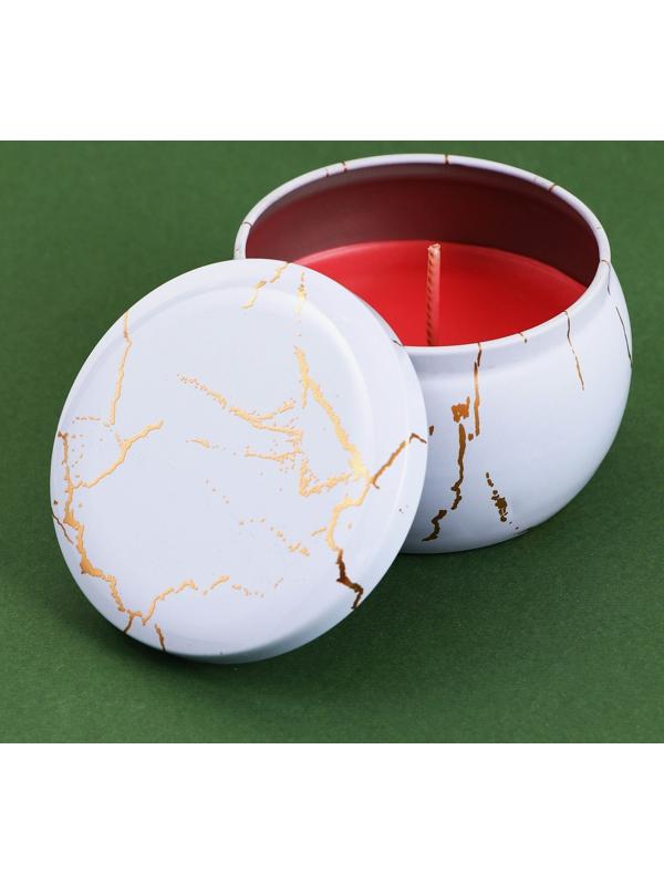 Новогодняя свеча в железной банке «Shine bright», аромат бабл гам, диам. 6 см