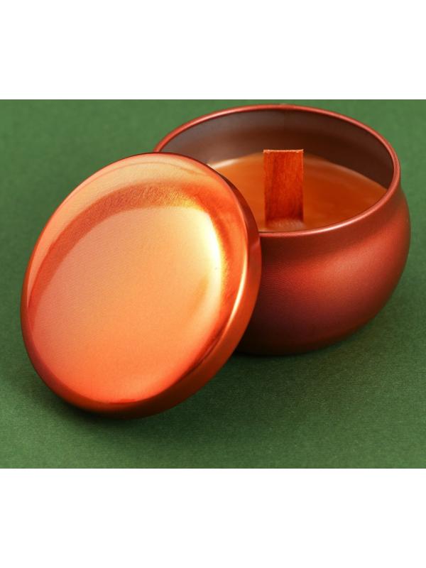 Свеча в железной банке из пчелиного воска «Арома рай», аромат кофе, диам. 6 см