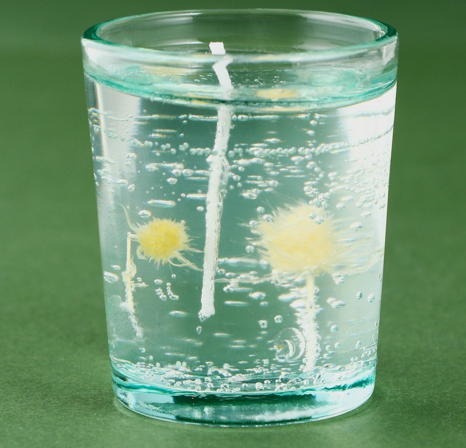 Свеча гелевая в стакане с декором внутри «Цветочнаяя» 5 х 5 х 6 см