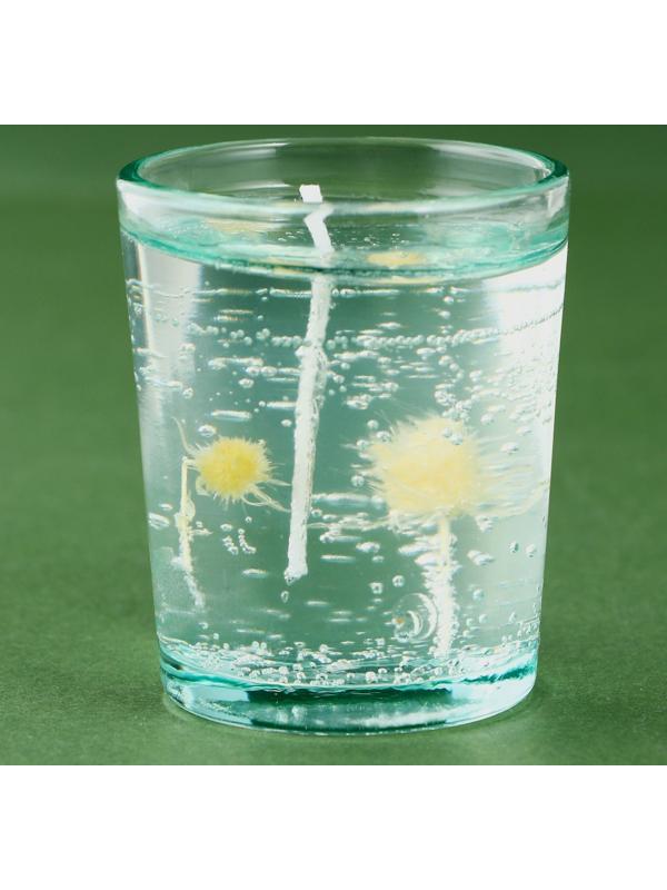 Свеча гелевая в стакане с декором внутри «Цветочнаяя» 5 х 5 х 6 см