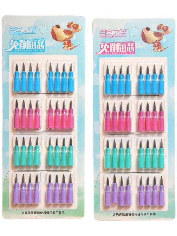 Набор грифелей для секционных карандашей, 32 штуки на блистере МИКС