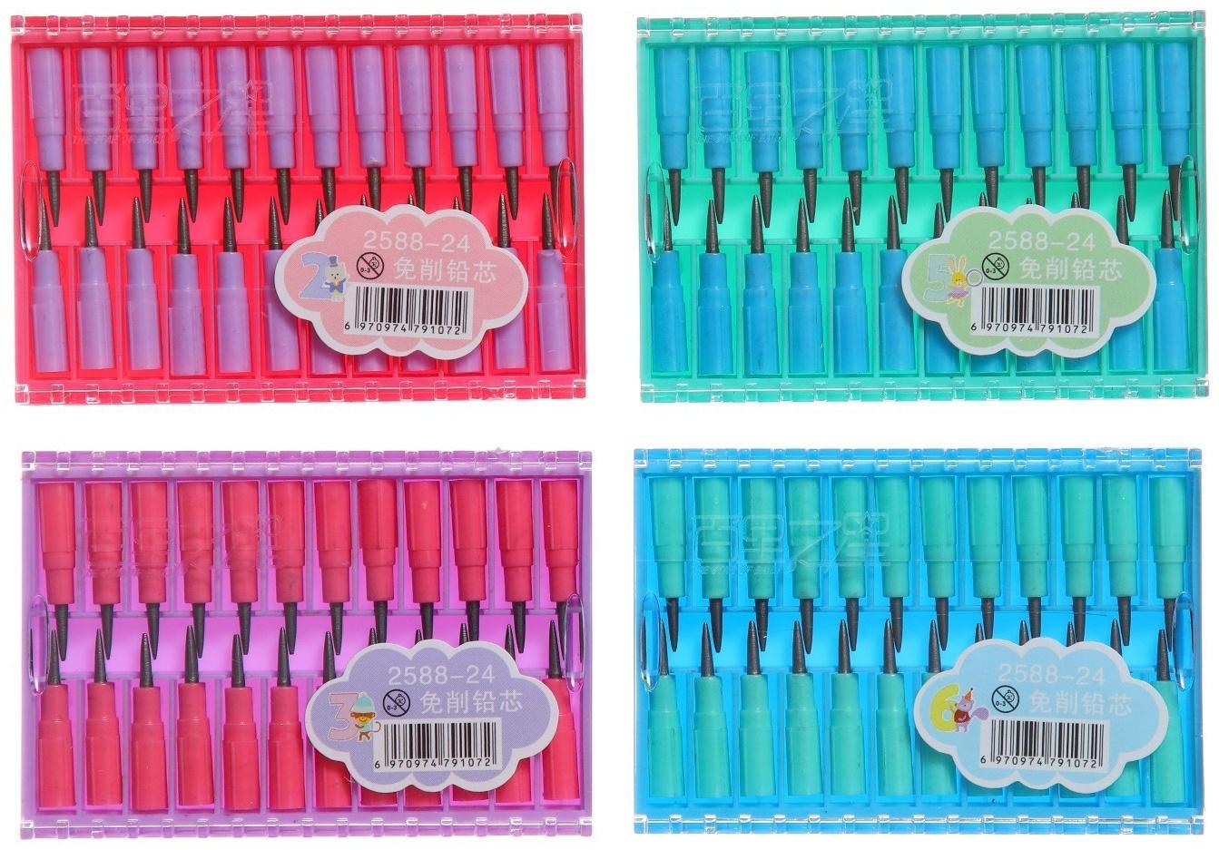 Набор грифелей для секицонных карандашей, 24 штуки в пластиковой коробочке МИКС