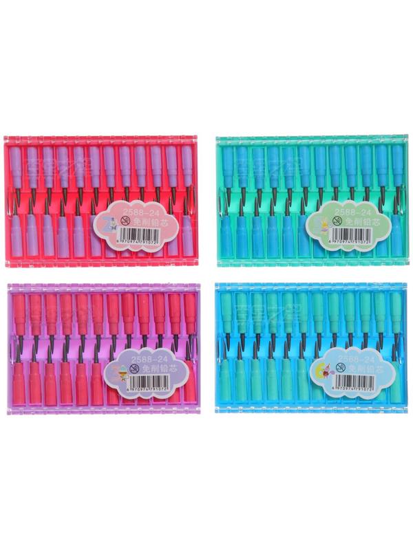 Набор грифелей для секицонных карандашей, 24 штуки в пластиковой коробочке МИКС