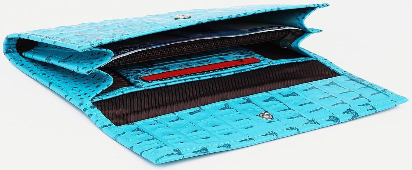 Кошелёк на кнопке, цвет бирюзовый