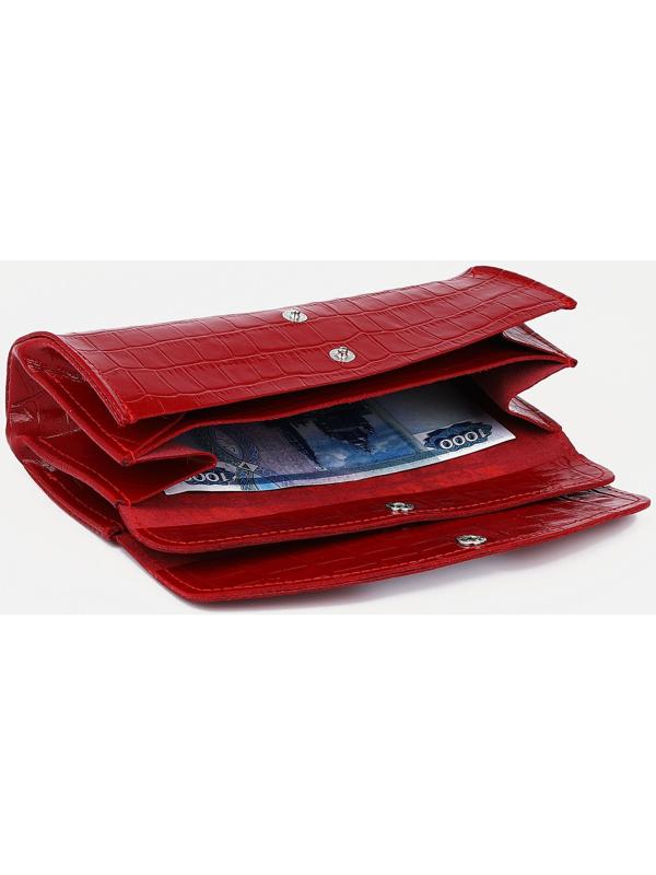 Кошелёк на кнопке, цвет красный