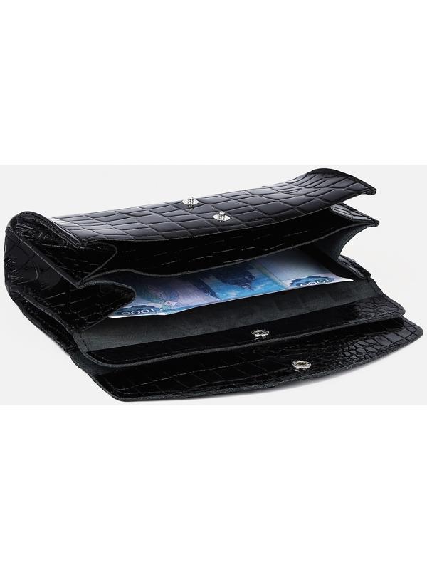 Кошелёк на кнопке, цвет чёрный