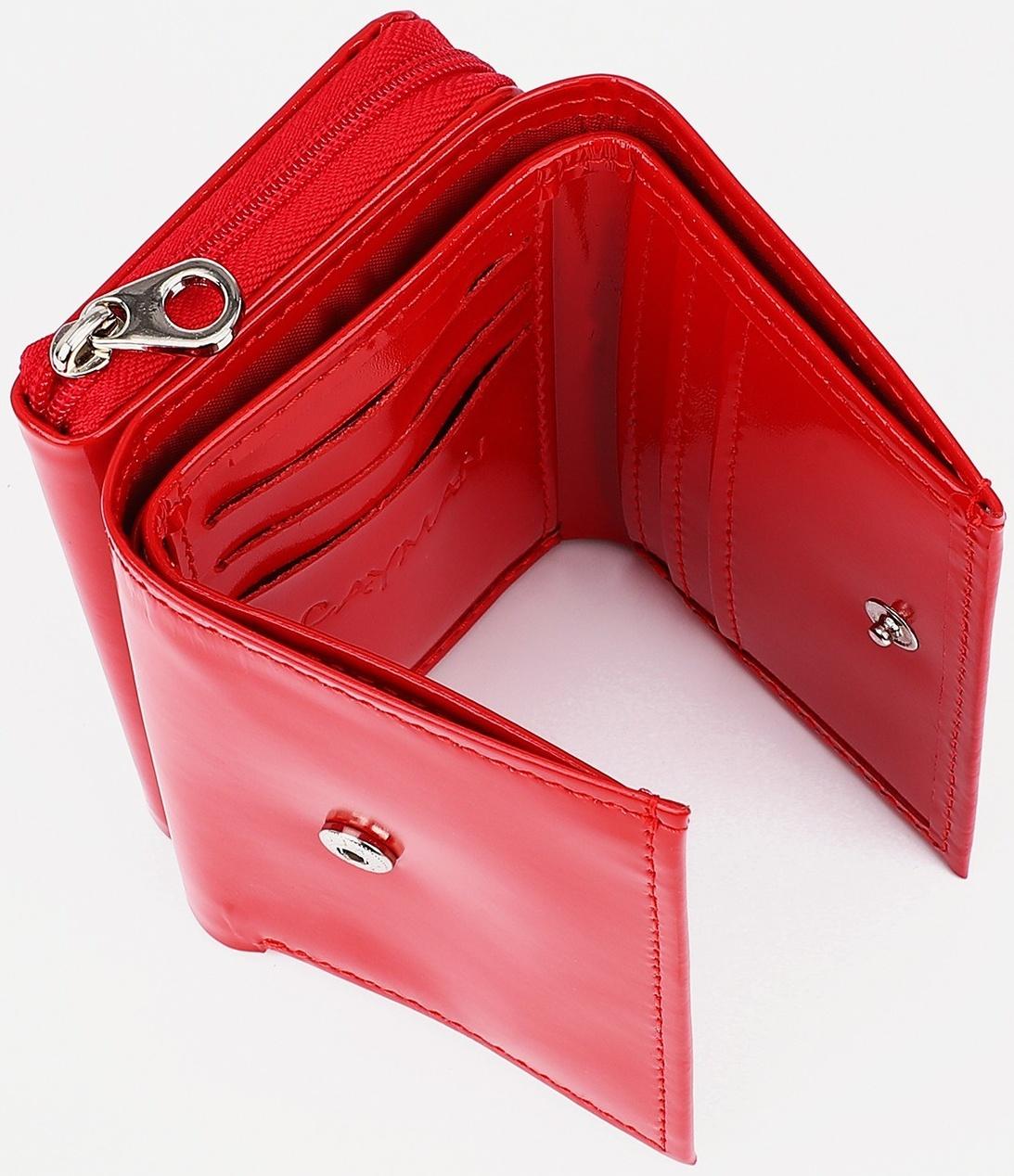Кошелёк на молнии, цвет красный