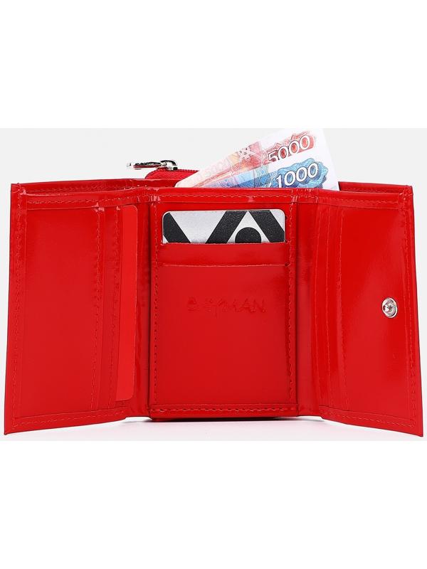 Кошелёк на молнии, цвет красный