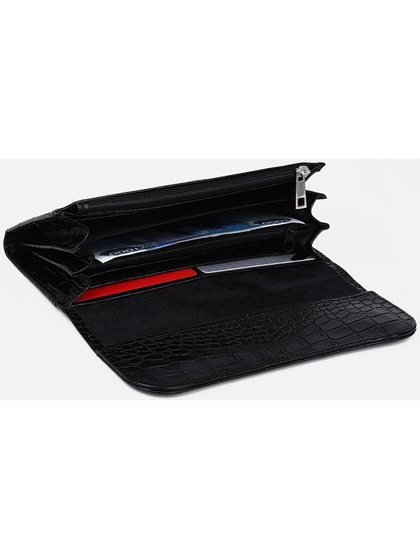 Кошелёк на кнопке, цвет чёрный