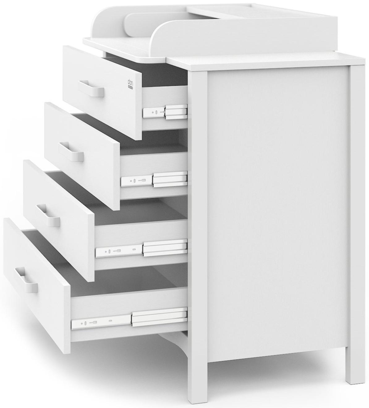 Комод детский с пеленальным столиком Felix, 4 выдвижных ящика, шариковые направляющие, цвет белый