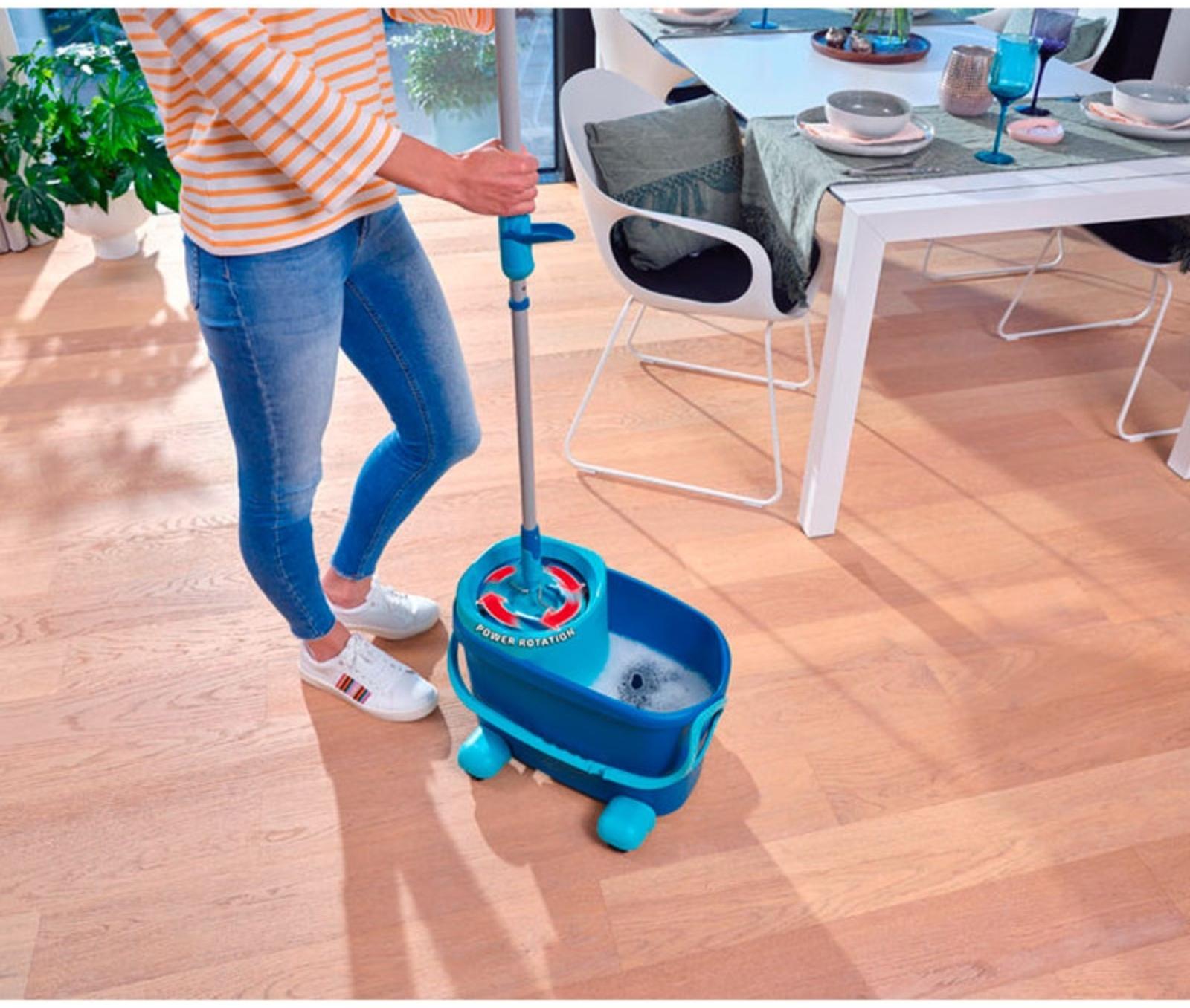 Комплект для влажной уборки Leifheit Clean Twist M Ergo, швабра, ведро на колесиках