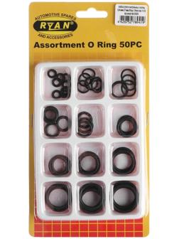 Набор уплотнительных колец TOPAUTO 6,4 мм - 27 мм, 50 шт, блистер