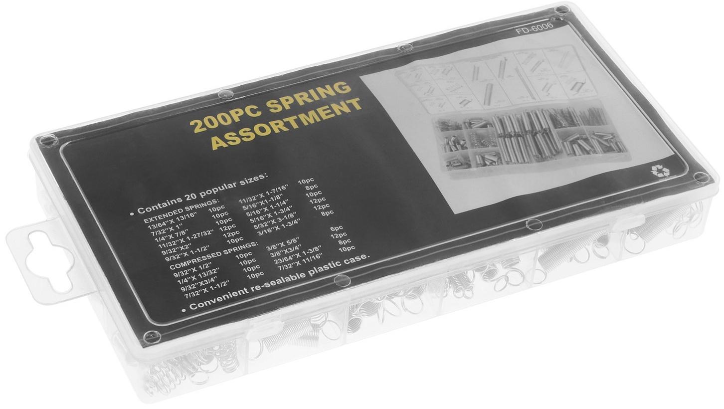 Набор крепежный TOPAUTO, пружины сжатые, растянутые, 200 шт